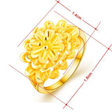 24K Hot Top Flower Rings for Ladies Wedding Jewelry