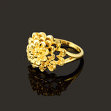24K Hot Top Flower Rings for Ladies Wedding Jewelry