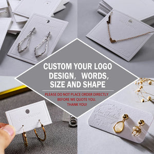 Customize Logo Jewelry Cards Label Hang Tags DIY Accessories
