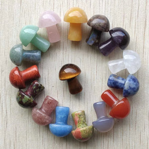 Natural Stone Mushroom Pendants Charms for DIY Jewelry Making 12pcs/lot