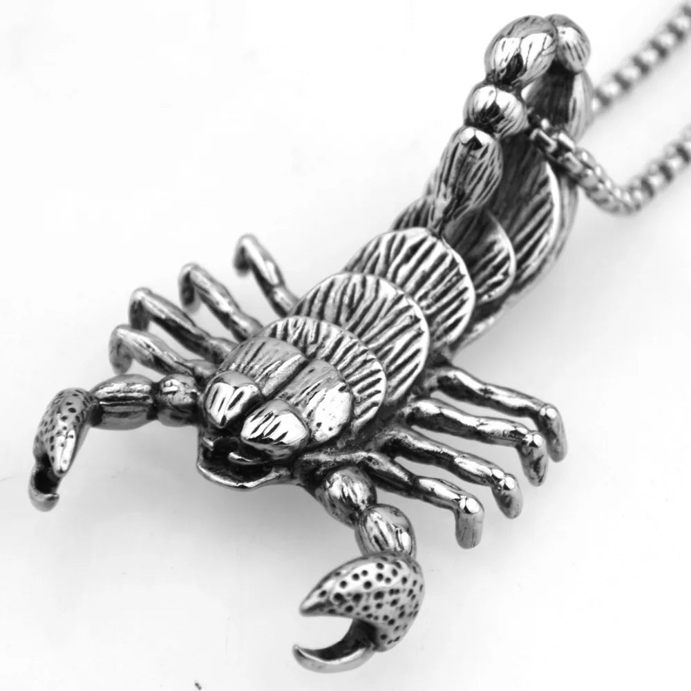 Men's Scorpions Biker Jewelry Pendant Stainless Steel Necklace