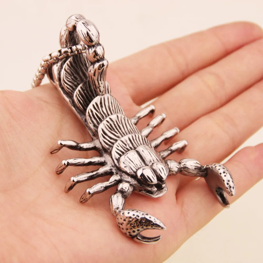 Men's Scorpions Biker Jewelry Pendant Stainless Steel Necklace