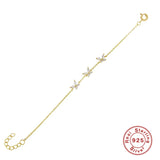 Zircon Butterfly Inlay Bracelet 925 Sterling Silver For Women