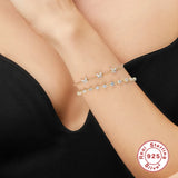 Zircon Butterfly Inlay Bracelet 925 Sterling Silver For Women