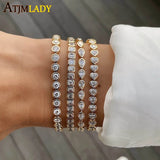Heart CZ Tennis Bracelet - Ice Out Bling 5A CZ Jewelry