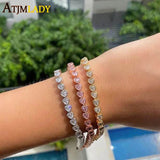 Heart CZ Tennis Bracelet - Ice Out Bling 5A CZ Jewelry