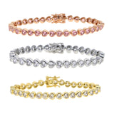 Heart CZ Tennis Bracelet - Ice Out Bling 5A CZ Jewelry