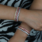 Heart CZ Tennis Bracelet - Ice Out Bling 5A CZ Jewelry