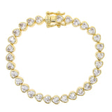 Heart CZ Tennis Bracelet - Ice Out Bling 5A CZ Jewelry