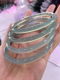 Ice Seed Chalcedony Bracelet Grey Cyan Delicate Bangles Handring