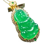 Yang-green Chalcedony Guanyin Pendant Men's Necklace