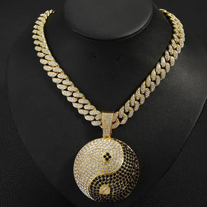 Men's Iced Out 13mm Cuban Chain Hip Hop Pendant Necklace