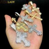 Iced Out Cross Pendant Necklace CZ Charm Hip Hop Jewelry