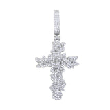 Iced Out Cross Pendant Necklace CZ Charm Hip Hop Jewelry