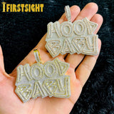 Bling CZ Letter Hood Baby Pendant Two Tone Charm Hip Hop Jewelry