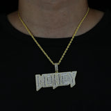 Iced Out Bling Money Pendant Necklace Hip Hop Jewelry