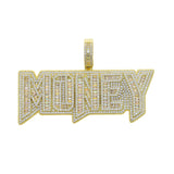 Iced Out Bling Money Pendant Necklace Hip Hop Jewelry