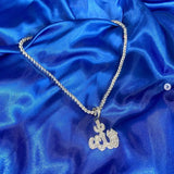 Iced Out Allah Necklace Pave Zircon 5MM Tennis Chain Allah Pendant
