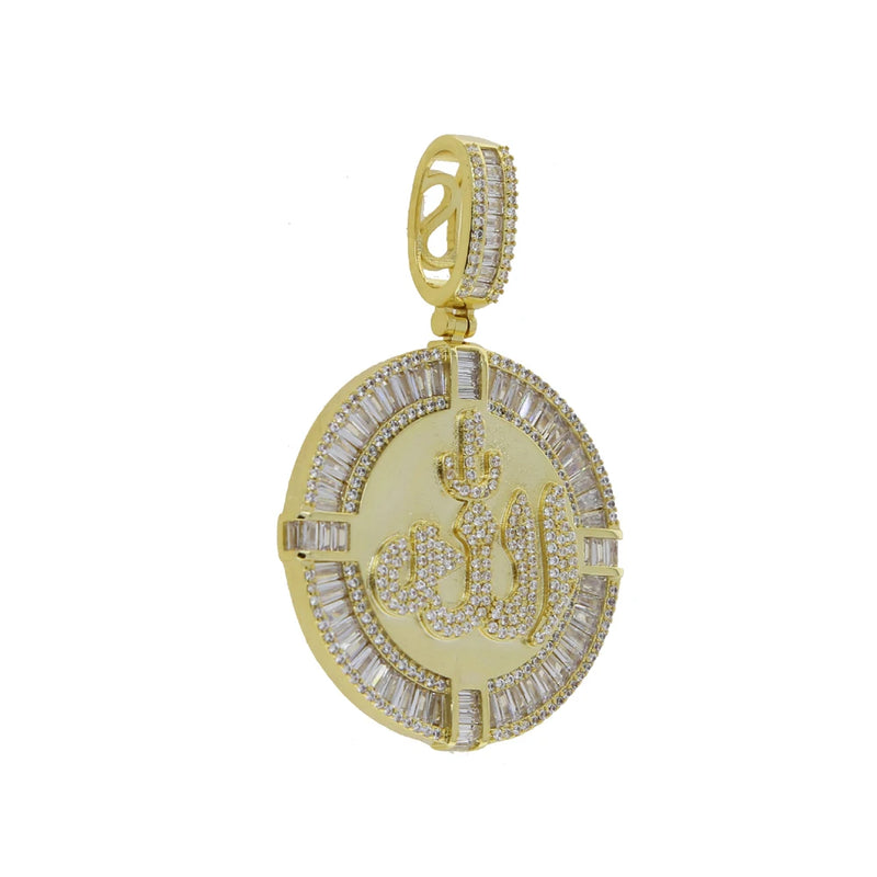 Iced Out Allah Necklace Pave Zircon CZ Pendant