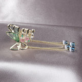 Glitter Butterfly Hair Clips Rainbow Bows Tassel
