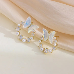 18K Plated Aurora Butterfly Earrings For Women