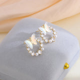18K Plated Aurora Butterfly Earrings For Women