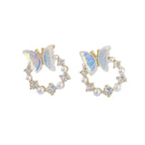 18K Plated Aurora Butterfly Earrings For Women