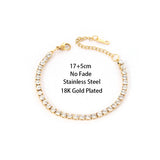 Sparkly Zircon Charm Bracelet 316L Stainless Steel