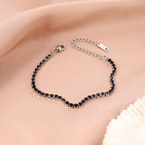 Sparkly Zircon Charm Bracelet 316L Stainless Steel