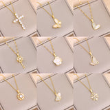Zircon Crystal Pendant Necklace Women Stainless Steel Chain Jewelry