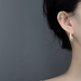 European Geometric C-Winding Earrings Gift Wedding Jewelry