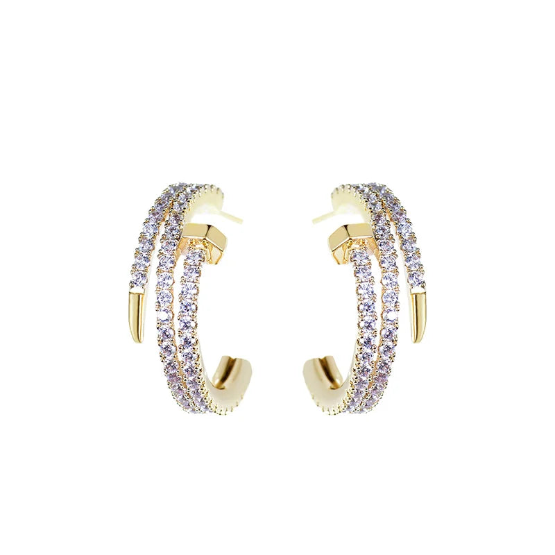 European Geometric C-Winding Earrings Gift Wedding Jewelry