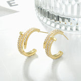 European Geometric C-Winding Earrings Gift Wedding Jewelry