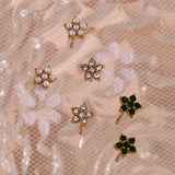 Zircon Pearl Mini Flower Stud Earrings for Women