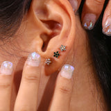 Zircon Pearl Mini Flower Stud Earrings for Women