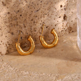 Stainless Steel Ribbon Wraped Stud Earrings
