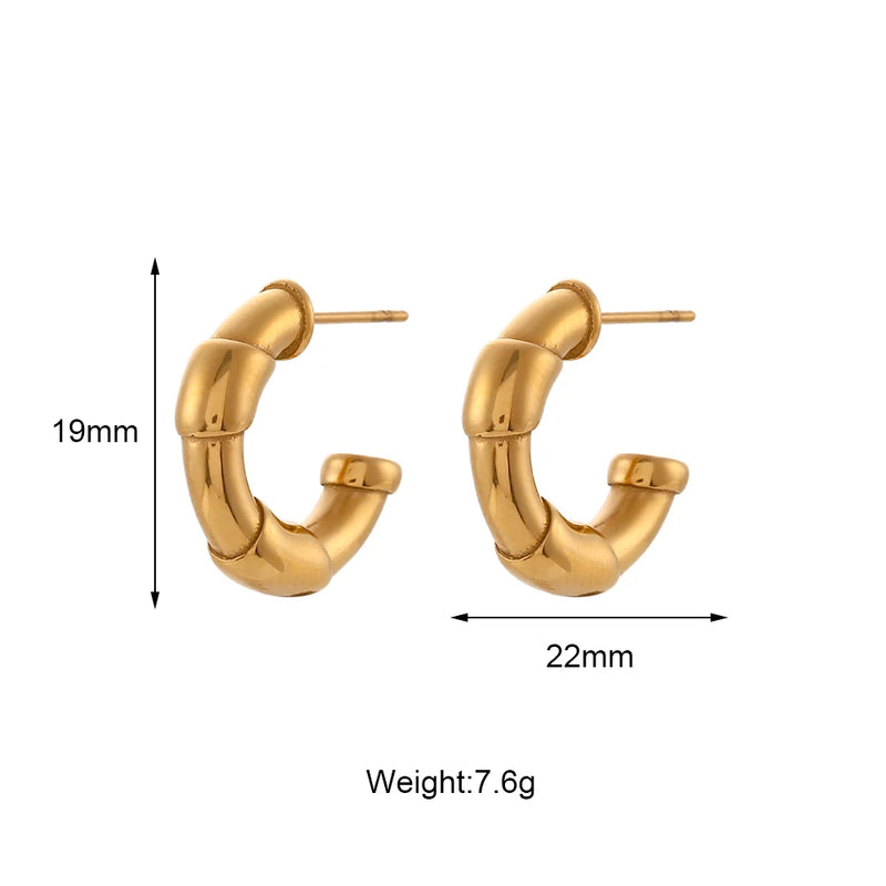 Stainless Steel Ribbon Wraped Stud Earrings