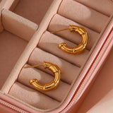 Stainless Steel Ribbon Wraped Stud Earrings