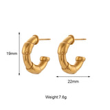 Stainless Steel Ribbon Wraped Stud Earrings