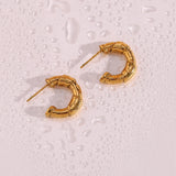 Stainless Steel Ribbon Wraped Stud Earrings