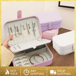 Macaron Jewelry Holder Case PU Travel Portable Jewelry Organizer