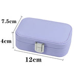 Macaron Jewelry Box for Travel Organizer Double Layer PU Leather Snap Button