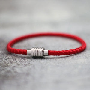 Men Stainless Steel Rope Cord Bracelet Magnetic Boyfriend Gift