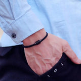 Men Stainless Steel Rope Cord Bracelet Magnetic Boyfriend Gift