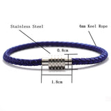Men Stainless Steel Rope Cord Bracelet Magnetic Boyfriend Gift