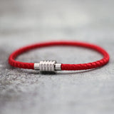 Men Stainless Steel Rope Cord Bracelet Magnetic Boyfriend Gift