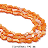 Natural Dyed Shell Beads Moon Shape for DIY Necklace Bracelet