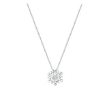 925 Silver Snowflake Diamond Pendant Necklace for Girls - Christmas Gift