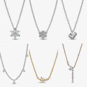 925 Silver Snowflake Aladdin's Lamp Pendant Necklace