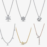 925 Silver Snowflake Aladdin's Lamp Pendant Necklace